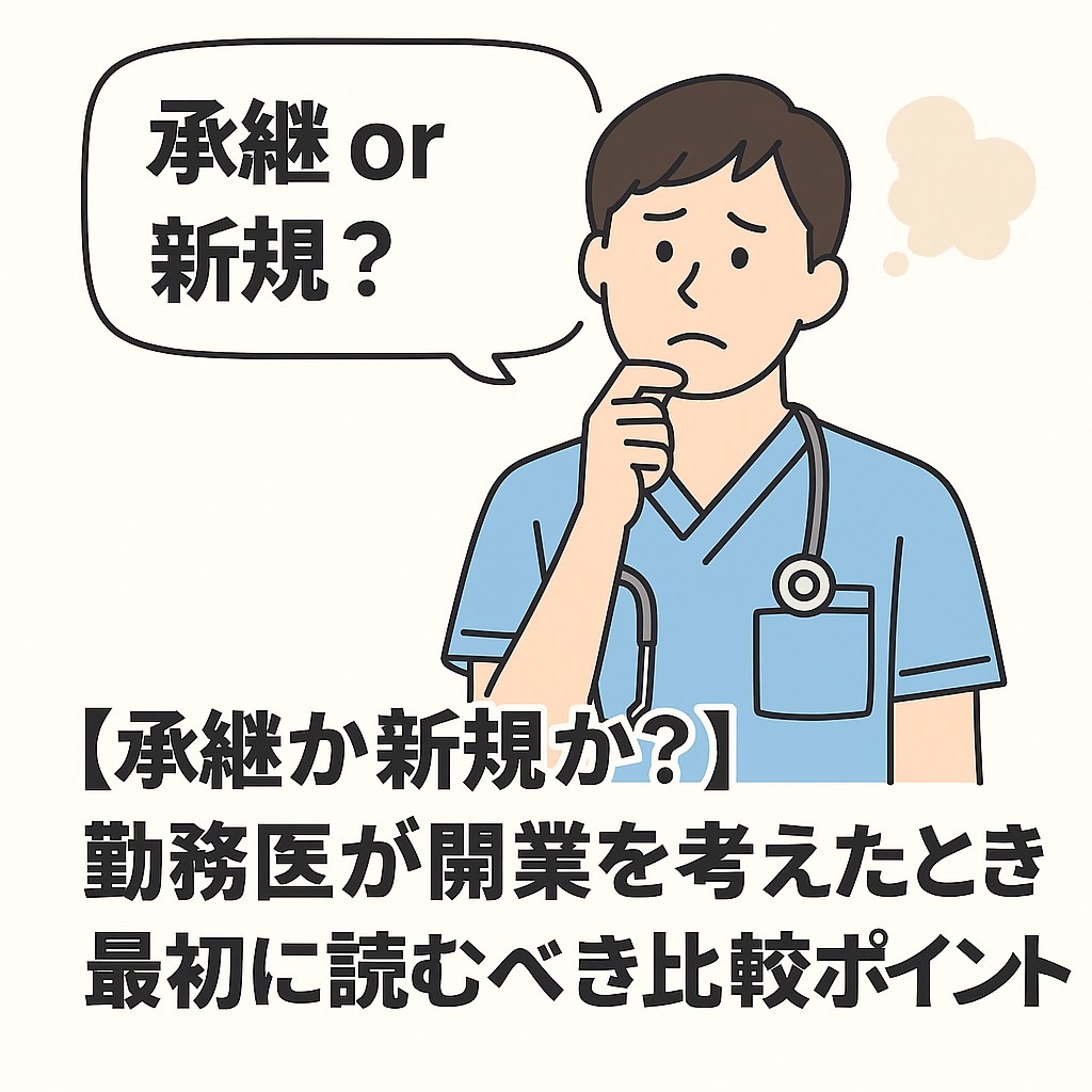 【承継か新規か？】勤務医が開業を考えたとき最初に読むべき比較ポイント